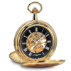 Charles Hubert Mechanical Black Dial Pocket Watch Double Hunter and Roman Numerals 