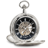 Charles Hubert Gold-plated Mechanical Black Dial Pocket Watch Double Hunter and Roman Numerals 