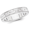 14kt White Gold 5mm Floral Wedding Band with Milgrain