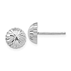 14k White Gold Diamond-cut Half Ball Earrings 8mm