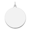 14k White Gold Round Engravable Pendant 1in