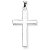 14k White Gold 1 1/2in Florentine Cross Pendant
