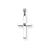14k White Gold Latin Cross with Diamond Accent 11/16in