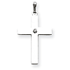 14kt White Gold 1 1/8in .02ct. Diamond Cross Pendant