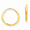 14kt Yellow Gold Satin Endless Hoop Earrings 1.25mm