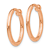 14k Rose Gold 5/8in Round Non-Pierced Hoop Earrings 2mm