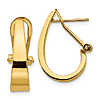 14k Yellow Gold Small J-Hoop Omega Back Earrings