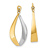 14k Yellow Gold and Rhodium Reversible Dangle Earring Jackets