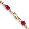 14kt Yellow Gold 2 ct tw Composite Ruby Bracelet with Diamond Accents