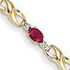 14kt Yellow Gold 2.2 ct tw Composite Ruby Diamond Accent Bracelet