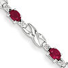 14k White Gold 2.2 ct tw Composite Ruby Bracelet with Diamond Accents