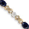 14kt Yellow Gold 4 ct tw Sapphire Bracelet with Diamond Accents