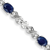 14kt White Gold 4 ct tw Sapphire Bracelet with Diamond Accents