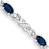 14kt White Gold 2.7 ct tw Sapphire Bracelet with Diamond Accents