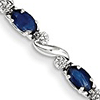 14kt White Gold 3.9 ct tw Sapphire Bracelet with Diamond Accents