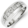 14kt White Gold 1/10 ct Diamond Men's Ring