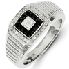 14kt White Gold 1/3 ct Black and White Diamond Men's Ring