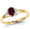 14kt Yellow Gold 5/8 ct Oval Ruby Ring with 1/15 ct Diamond Accents