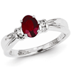 14kt White Gold 1 ct Oval Ruby Ring with 1/10 ct Diamond Accents