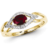 14kt Yellow Gold 5/8 ct Oval Ruby Ring with 1/10 ct Diamond Accents