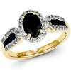 14kt Yellow Gold 1 1/3 ct Oval Sapphire Ring with Diamonds