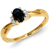14kt Yellow Gold 2/3 Ct Oval Sapphire Ring with 1/20 ct Diamonds