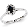 14kt White Gold 1/3 ct Oval Sapphire Halo Ring with Diamond Accents