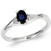 14kt White Gold 2/3 Ct Oval Sapphire Bypass Ring with Diamonds
