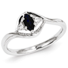 14kt White Gold 1/3 ct Marquise Sapphire Bypass Ring with Diamonds