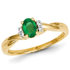 14kt Yellow Gold .47 ct tw Oval Emerald Ring with Diamonds