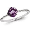 14kt White Gold 0.70 ct Square Amethyst Ring with Diamond Accents