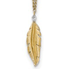 14kt Yellow Gold Feather Necklace with Diamonds