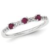 14kt White Gold 3/10 ct Ruby Stackable Ring with Diamonds