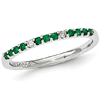 14kt White Gold .17 ct tw Stackable Emerald Ring with Diamonds