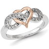 14kt Two-tone Gold 1/6 ct Diamond Heart Infinity Ring