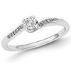 14k White Gold 1/12 ct Diamond Promise Ring Bypass Style