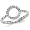 14k White Gold 1/10 ct tw Diamond Open Circle Ring