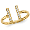 14kt Yellow Gold 1/10 ct Diamond Staple Ring