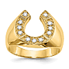14k Yellow Gold .22 ct Diamond Horseshoe Ring