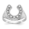 14k White Gold Men's 1/5 ct tw Diamond Horseshoe Ring