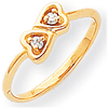14kt Yellow Gold Promise Heart Ring with Diamond Accents