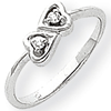 14kt White Gold Promise Heart Ring with Diamond Accents