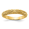 14k Yellow Gold Wedding Band with Scroll Design 3mm