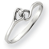 14kt White Gold Promise Heart Ring with Diamond Accent