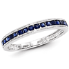 14kt White Gold 1/2 ct Sapphire Anniversary Milgrain Ring
