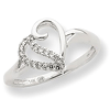 14kt White Gold 1/10 ct Diamond Open Heart Ring