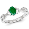 14kt White Gold 2/3 ct Oval Emerald Twist Ring with Diamonds