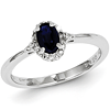 14kt White Gold 2/3 Ct Oval Sapphire Ring with 1/10 ct Diamond Accents