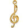 14kt Yellow Gold 5/8in Treble Clef Charm