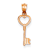 14kt Rose Gold 5/8in Heart Key Pendant